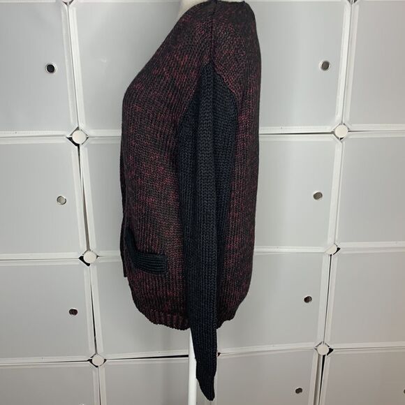 H&M Divided Heavy Oversized V Neck Zip Up cardigan Sweater Size 4 - Picture 9 of 9